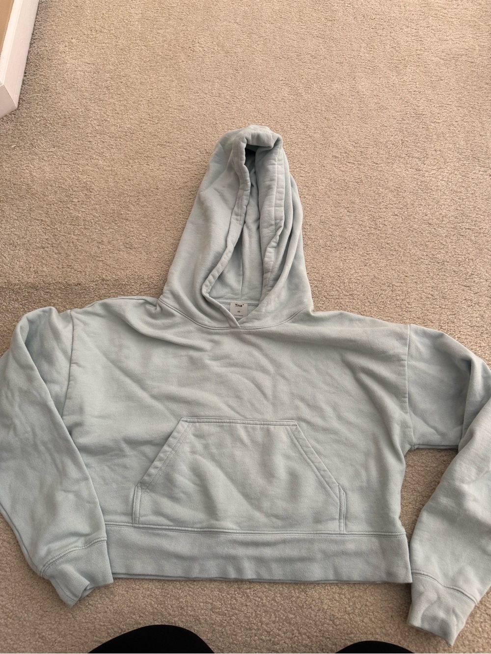 Light Blue Women’s Cropped Hoodie Sweater